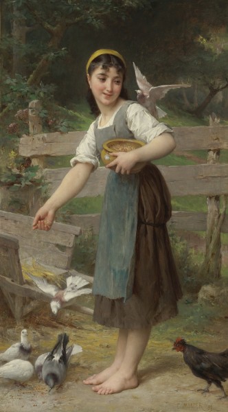 Émile Munier, 1890 - Feeding the Doves