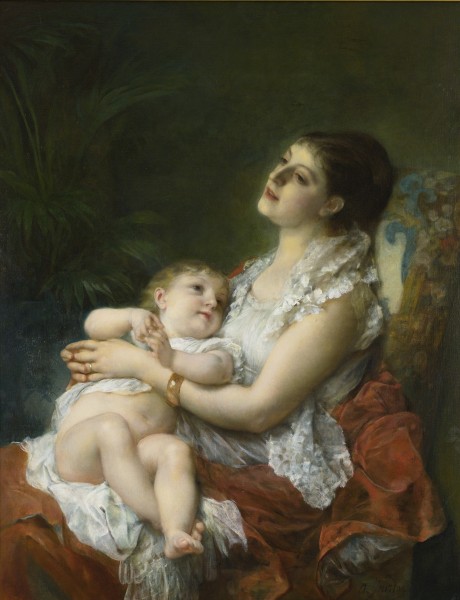 Adolphe Jourdan A Mother's Embrace