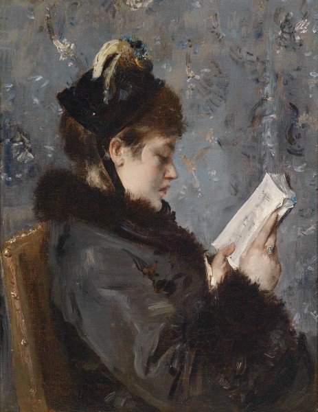 Alfred Stevens (attr) Lesende junge Dame