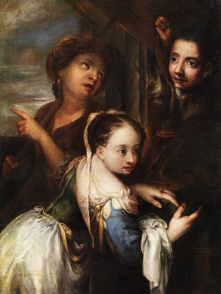 Andrea Celesti (attr) Junges Mädchen mit Mutter und Knaben