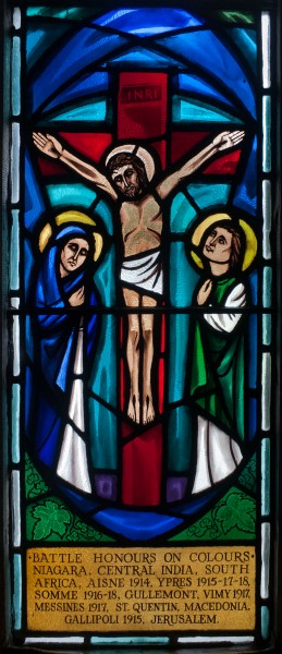Birr St. Brendan's Church South Transept Prince of Wales Regiment Memorial Window Right Light Crucifixion 2010 09 10