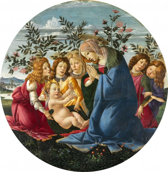 Botticelli - Madonna Adoring the Child with Five Angels - Baltimore Museum of Art 2