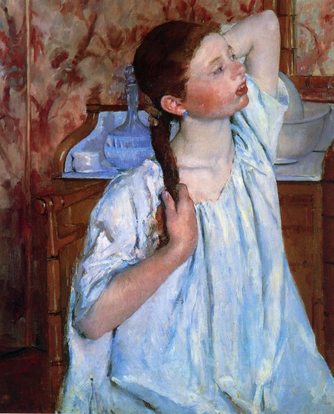 Cassatt Mary Girl Arranging Her Hair 1886