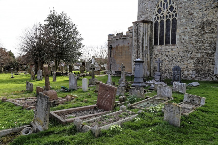 Church of St Mary Hatfield Broad Oak Essex England - churchyard east of chancel