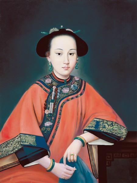 Consort Rong dressed in Manchu Clothes
