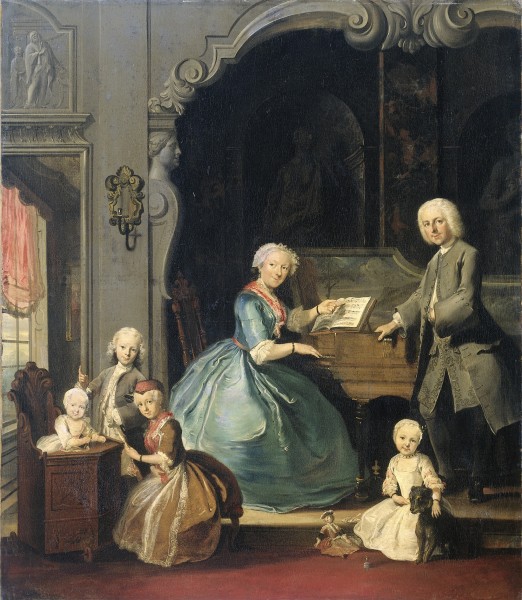 Cornelis Troost - Familiegroep bij een clavecimbel