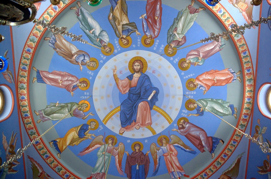 Подкупольная фреска в церкви Смоленской иконы Божией Матери в Смоленском скиту Валаамского монастыря