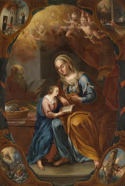 Die heilige Anna Maria das Lesen lehrend A18Jh