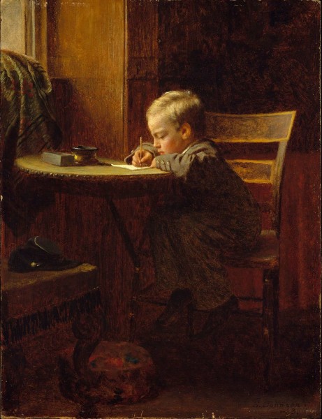 Eastman Johnson - Writing to Father