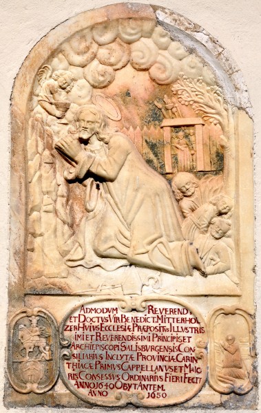 Ebenthal Gurnitz Pfarrkirche Gruendungsstein 1650 zu Ehren von Benedict Mitterholzer 14052010 77