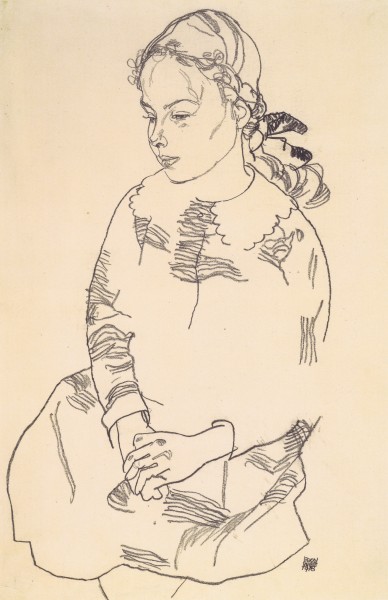 Egon Schiele - Bildnis Eva Steiner, 1918