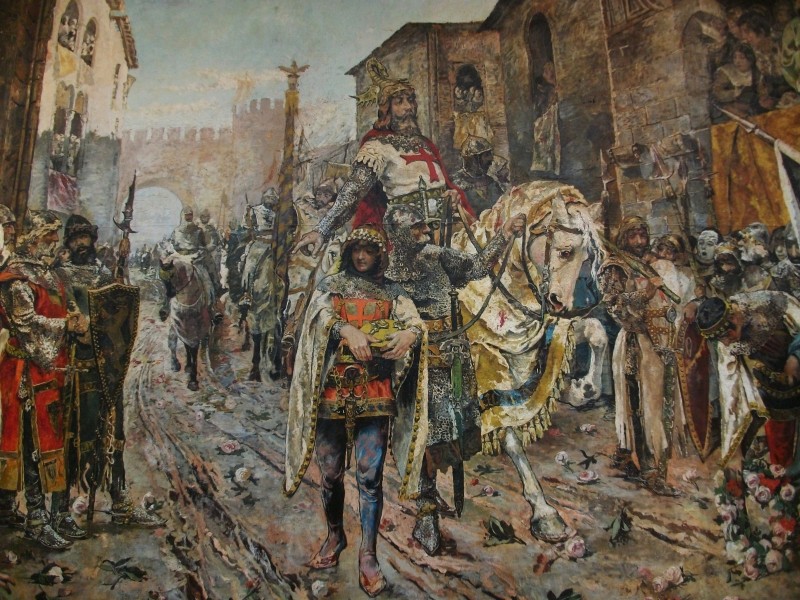 Entrada triomfal del rei Jaume I a la ciutat de València (1884), Fernando Richart Montesinos, Museu de Belles Arts de Castelló (detall)