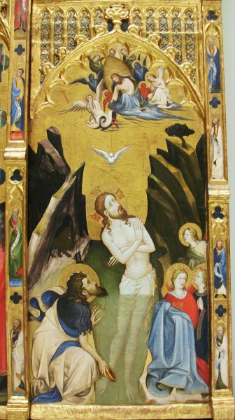 Escena del bateig de Crist, retaule de Bonifaci Ferrer, Museu de Belles Arts de València
