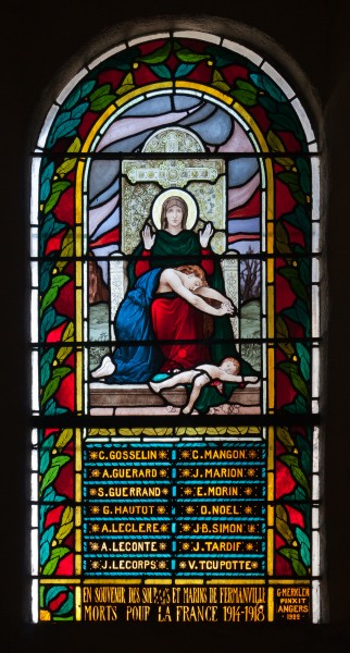 Fermanville Église Saint-Martin Nef Bas-Côté du Nord Vitrail 3 Morts Pour La France 1914–1918 2013 09 01
