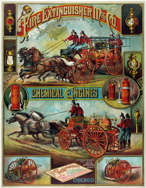 Fire Extinguisher Mfg. Co., advertising poster, ca. 1890