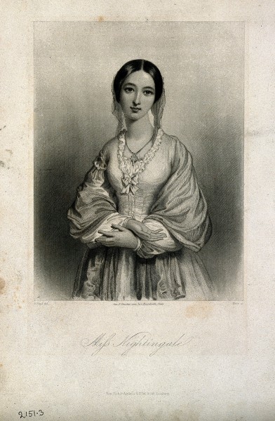 Florence Nightingale. Stipple engraving by W. H. Mote after Wellcome V0004307