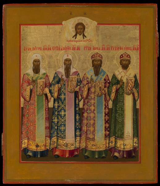 Four metropolitans of Moscow (19th c, priv.coll)