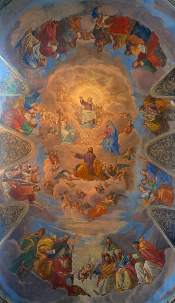 Fresco ceiling of San Giacomo in Augusta (Rome)
