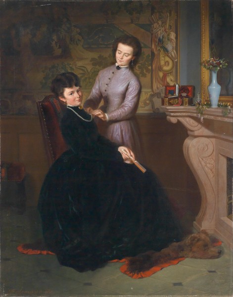 Gemälde Die Perlenkette - von Ferdinand Axmann 1868