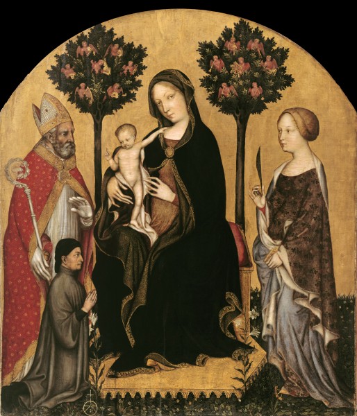 Gentile da Fabriano - Mary Enthroned with the Child, Saints and a Donor - Google Art Project