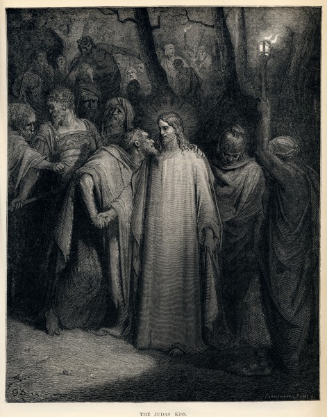 Gustave Doré - The Holy Bible - Plate CXLI, The Judas Kiss