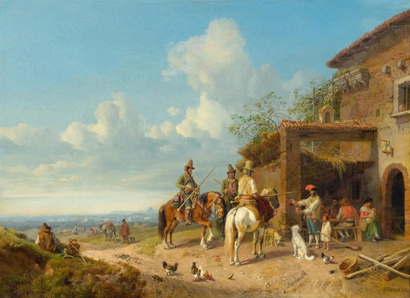 Heinrich Bürkel Osteria bei Rom c1850