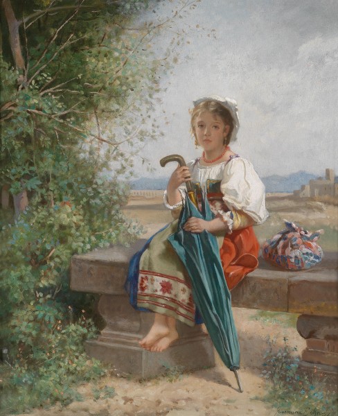 Hermann von Bohn Römisches Mädchen auf der Rast 1869