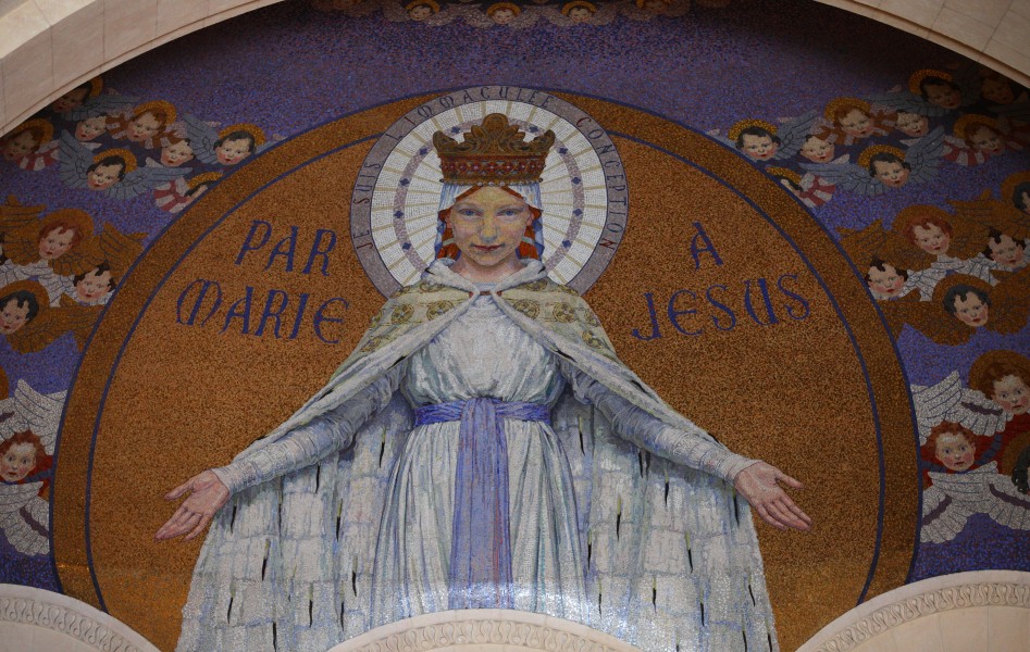 an image inside a church in Lourdes, France, August 2013, picture 21