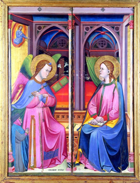Jacopo di Paolo. L'Annunciazione, 1390-1400, tempera e oro su tavola – Bologna, Collezioni Comunali d'Arte