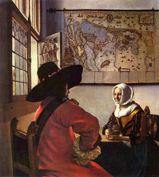 Jan Vermeer van Delft Officer and a Laughing Girl