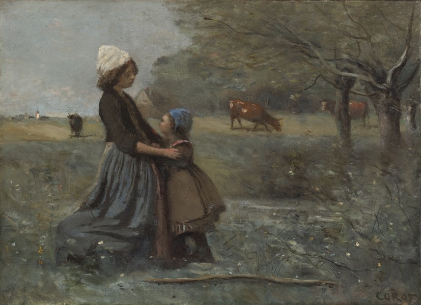 Jean-Baptiste-Camille Corot - Les deux soeurs dans la prairie