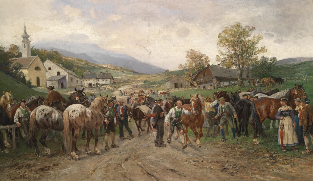 Julius von Blaas Pferdemarkt 1917