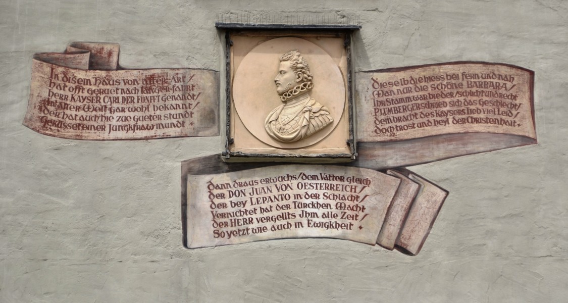 Kaiserherberge - Inschrift für Don Juan de Austria