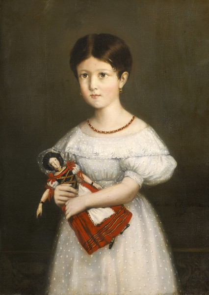 L'Enfant & la poupée, portrait de Laure Stéphanie Pierrugues par Théodore Chassériau (1836)