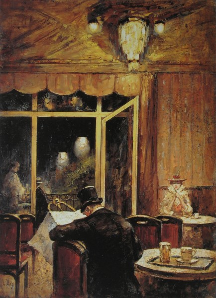 Lesser Ury 1898 Abend im Cafe Bauer