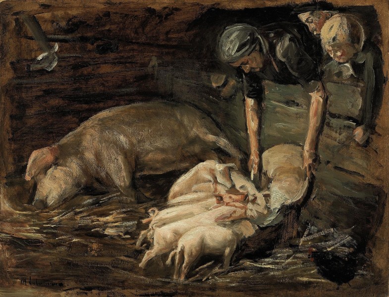 Max Liebermann - Schweinekoben, Wochenstube