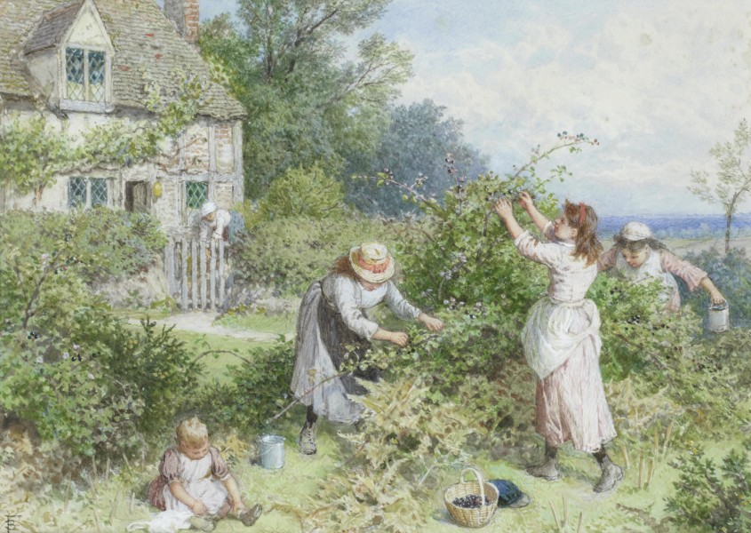 Myles Birket Foster Children gathering blackberries