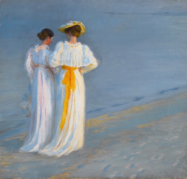 Peder Severin Krøyer - Anna Ancher og Marie Krøyer på stranden ved Skagen