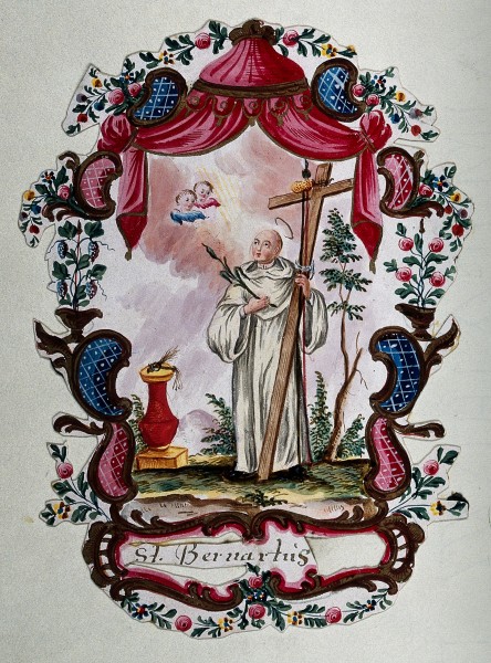Saint Bernard of Clairvaux. Gouache painting. Wellcome V0031717