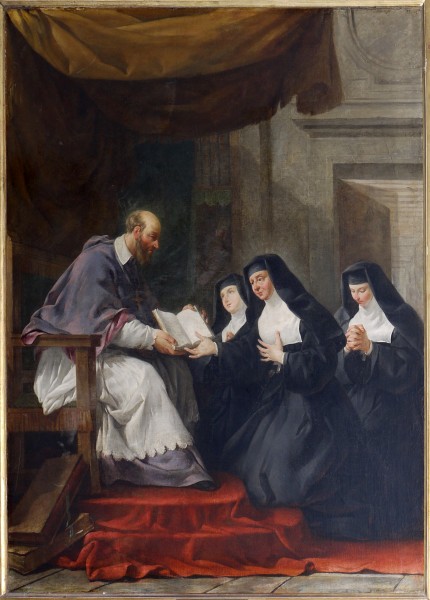Saint François de Sales donnant à sainte Jeanne de Chantal la règle de l'ordre de la Visitation Noël Hallé