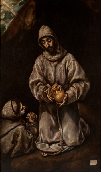 Seguidor del Greco - St Francis and Brother Leo Meditating on Death - Google Art Project