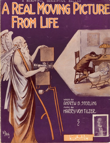 Sheet music cover - A REAL MOVING PICTURE FROM LIFE (1914)