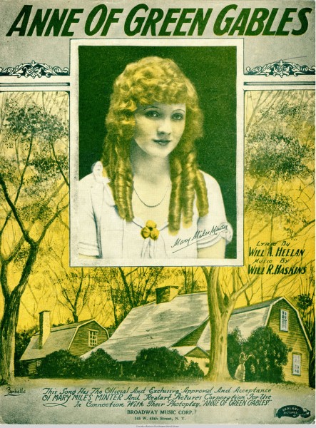 Sheet music cover - ANNE OF GREEN GABLES (1919)