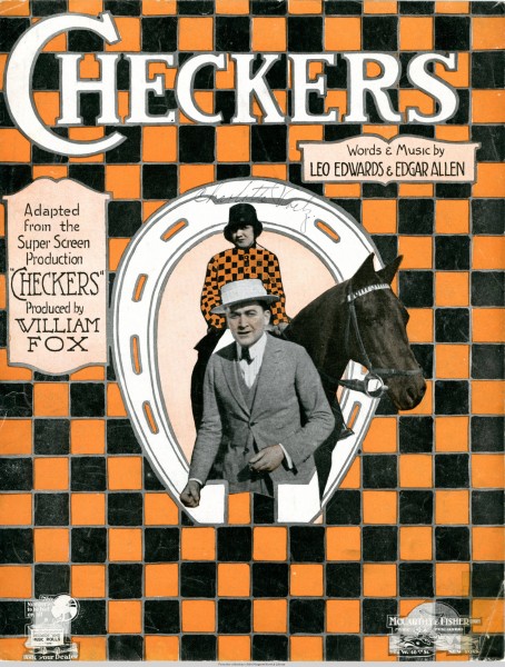 Sheet music cover - CHECKERS (1919)