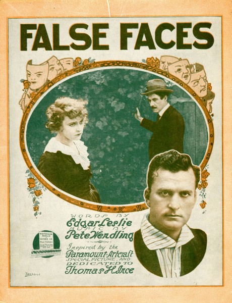 Sheet music cover - FALSE FACES (1919)