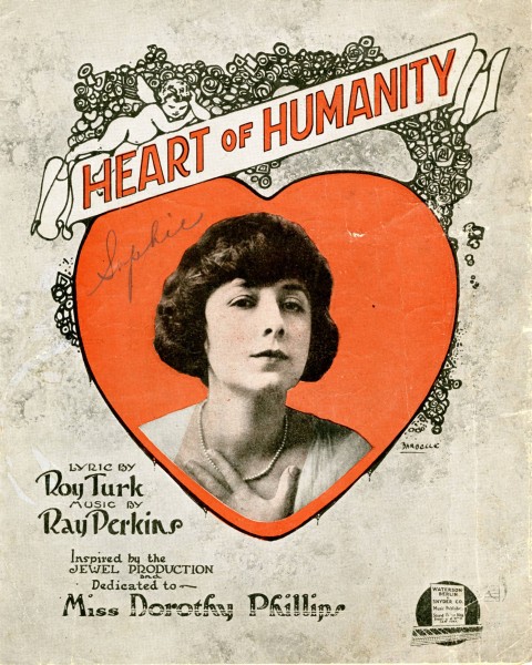 Sheet music cover - HEART OF HUMANITY (1919)