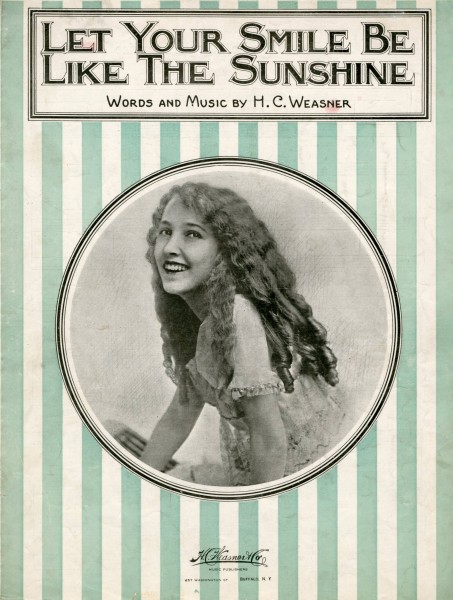Sheet music cover - LET YOUR SMILE BE LIKE THE SUNSHINE (1920)