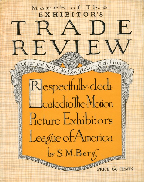 Sheet music cover - MARCH OF THE EXHIBITOR'S TRADE REVIEW (1916)