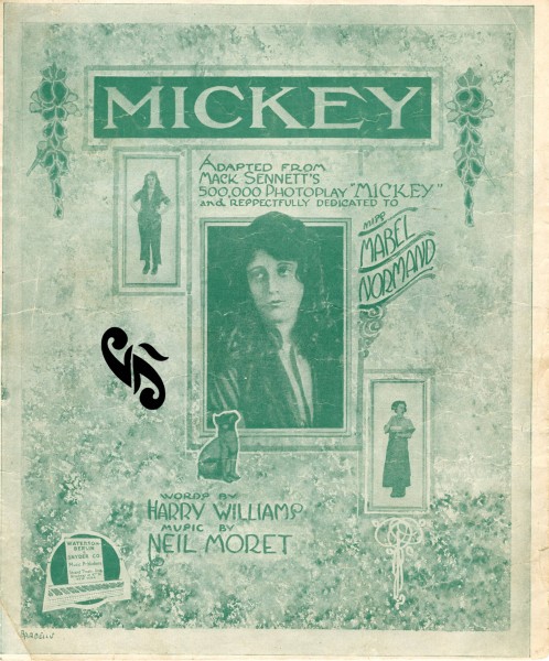 Sheet music cover - MICKEY (1918) (variant 2)
