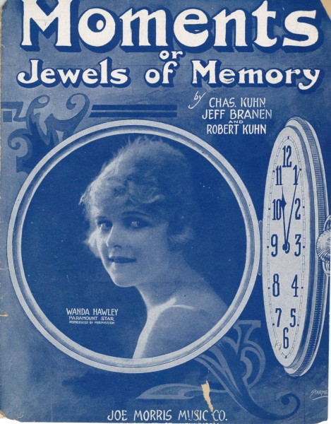 Sheet music cover - MOMENTS - OR JEWELS OF MEMORY (1919)